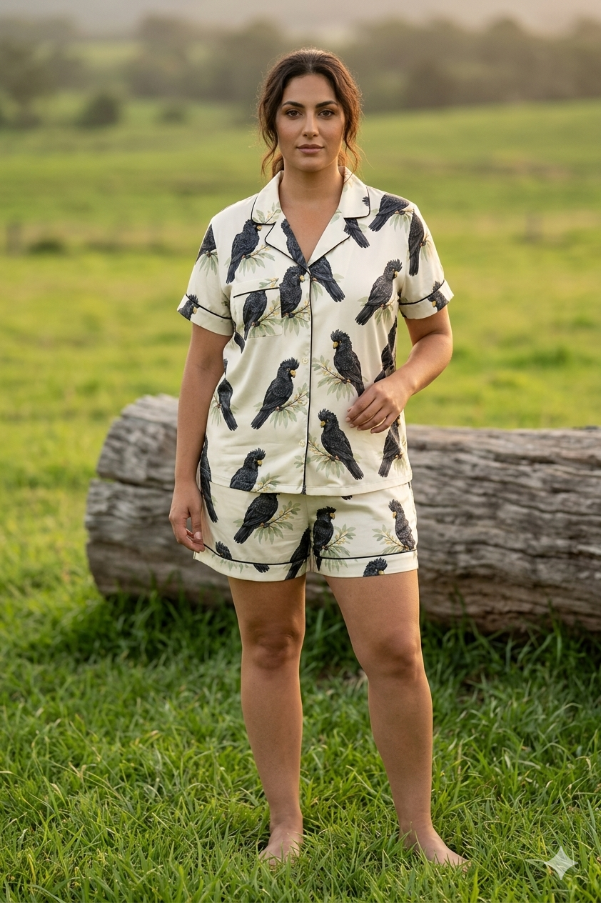 Black Cockatoo PJ Set